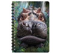 3D LiveLife Jotter - Close Encounter from Deluxebase. Lenticular 3D Hippopotamus A6 Spiral Notebook with plain recycled paper pages. Artwork licensed from renowned artist David Penfound