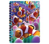 3D LiveLife Jotter - Clown Fish from Deluxebase. Spiral Bound A6 Notebook with 80 Plain Recycled Pages. Pocket Sized Animal Notepad, Journal or Drawing Book with Ocean Cover
