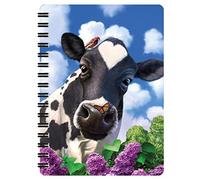 3D LiveLife Jotter - Curious Cow from Deluxebase. Spiral Bound A6 Notebook with 80 Plain Recycled Pages. Pocket Sized Animal Notepad, Journal or Drawing Book with Cute Cover