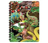 3D LiveLife Jotter - Curious Creatures from Deluxebase. Spiral Bound A6 Notebook with 80 Plain Recycled Pages. Pocket Sized Animal Notepad, Journal or Drawing Book with Reptile Cover