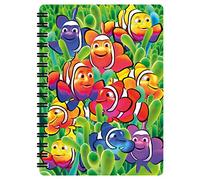 3D LiveLife Jotter - Cute Clowns from Deluxebase. Lenticular 3D Clownfish A6 Spiral Notebook with plain recycled paper pages. Artwork licensed from renowned artist Michael Searle