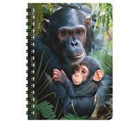 3D LiveLife Jotter - Cute Cuddles from Deluxebase. Spiral Bound A6 Notebook with 80 Plain Recycled Pages. Pocket Sized Animal Notepad, Journal or Drawing Book with Monkey Cover
