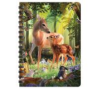 3D LiveLife Jotter - Deer at Dawn from Deluxebase. Spiral Bound A6 Notebook with 80 Plain Recycled Pages. Pocket Sized Animal Notepad, Journal or Drawing Book with Cute Cover