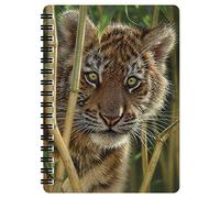 3D LiveLife Jotter - Discovery from Deluxebase. Spiral Bound A6 Notebook with 80 Plain Recycled Pages. Pocket Sized Animal Notepad, Journal or Drawing Book with Tiger Cover