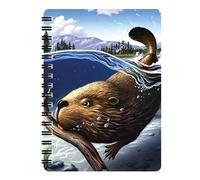 3D LiveLife Jotter - Eager Beaver from Deluxebase. Lenticular 3D A6 Spiral Notebook with Plain Recycled Paper Pages. Artwork Licensed from Renowned Artist Jerry Lo Faro