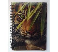 3D LiveLife Jotter - Emerald Forest from Deluxebase. Spiral Bound A6 Notebook with 80 Plain Recycled Pages. Pocket Sized Animal Notepad, Journal or Drawing Book with Tiger Cover