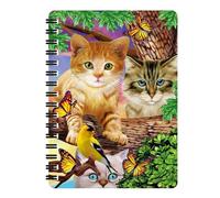 3D LiveLife Jotter - Feline Affection from Deluxebase. Lenticular 3D A6 Spiral Notebook with Plain Recycled Paper Pages. Artwork Licensed from Renowned Artist Michael Searle