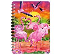 3D LiveLife Jotter - Flamingo Lingo from Deluxebase. Spiral Bound A6 Notebook with 80 Plain Recycled Pages. Pocket Sized Animal Notepad, Journal or Drawing Book with Bird Cover