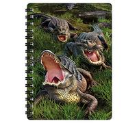 3D LiveLife Jotter - Gator Bog from Deluxebase. Spiral Bound A6 Notebook with 80 Plain Recycled Pages. Pocket Sized Animal Notepad, Journal or Drawing Book with Alligator Cover