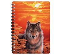 3D LiveLife Jotter - Gaze from Deluxebase. Spiral Bound A6 5.5x4in Small Notebook with 80 Plain Recycled Pages. Pocket Sized Animal Notepad, Journal or Drawing Book with Wolf Cover