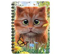 3D LiveLife Jotter - Ginger Kitten from Deluxebase. Spiral Bound A6 Notebook with 80 Plain Recycled Pages. Pocket Sized Animal Notepad, Journal or Drawing Book with Cat Cover