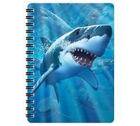 3D LiveLife Jotter - Great White Delight from Deluxebase. Spiral Bound A6 Notebook with 80 Plain Recycled Pages. Pocket Sized Animal Notepad, Journal or Drawing Book with Shark Cover