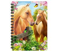 3D LiveLife Jotter - Greener Pastures from Deluxebase. Spiral Bound A6 Notebook with 80 Plain Recycled Pages. Pocket Sized Animal Notepad, Journal or Drawing Book with Horse Cover