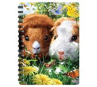 3D LiveLife Jotter - Guinea Pigs from Deluxebase. Spiral Bound A6 Notebook with 80 Plain Recycled Pages. Pocket Sized Animal Notepad, Journal or Drawing Book with Cute Cover