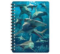 3D LiveLife Jotter - Hammerhead Sharks from Deluxebase. Spiral Bound A6 Notebook with 80 Plain Recycled Pages. Pocket Sized Animal Notepad, Journal or Drawing Book with Ocean Cover