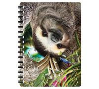 3D LiveLife Jotter - Hangin' Around from Deluxebase. Spiral Bound A6 Notebook with 80 Plain Recycled Pages. Pocket Sized Animal Notepad, Journal or Drawing Book with Sloth Cover