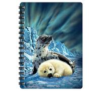 3D LiveLife Jotter - Harp Seals from Deluxebase. Spiral Bound A6 Notebook with 80 Plain Recycled Pages. Pocket Sized Animal Notepad, Journal or Drawing Book with Ocean Cover