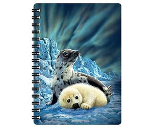 3D LiveLife Jotter - Harp Seals from Deluxebase. Spiral Bound A6 Notebook with 80 Plain Recycled Pages. Pocket Sized Animal Notepad, Journal or Drawing Book with Ocean Cover