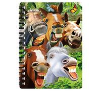 3D LiveLife Jotter - Horsing Around from Deluxebase. Spiral Bound A6 Notebook with 80 Plain Recycled Pages. Pocket Sized Animal Notepad, Journal or Drawing Book with Horse Cover