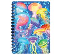 3D LiveLife Jotter - Jelly Jiggle from Deluxebase. Spiral Bound A6 Notebook with 80 Plain Recycled Pages. Pocket Sized Animal Notepad, Journal or Drawing Book with Jellyfish Cover