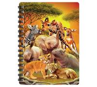 3D LiveLife Jotter - Kissing Cousins from Deluxebase. Spiral Bound A6 Notebook with 80 Plain Recycled Pages. Pocket Sized Animal Notepad, Journal or Drawing Book with Safari Cover