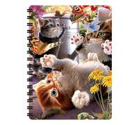3D LiveLife Jotter - Kitten Playtime from Deluxebase. Spiral Bound A6 Notebook with 80 Plain Recycled Pages. Pocket Sized Animal Notepad, Journal or Drawing Book with Cat Cover