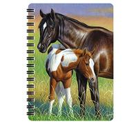 3D LiveLife Jotter - Mare & Foal from Deluxebase. Spiral Bound A6 Notebook with 80 Plain Recycled Pages. Pocket Sized Animal Notepad, Journal or Drawing Book with Horse Cover