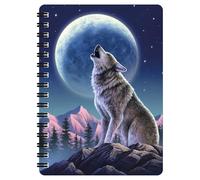 3D LiveLife Jotter - Moonlight Sonata from Deluxebase. Spiral Bound A6 Notebook with 80 Plain Recycled Pages. Pocket Sized Animal Notepad, Journal or Drawing Book with Wolf Cover