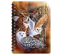 3D LiveLife Jotter - Owl Woods from Deluxebase. Spiral Bound A6 Notebook with 80 Plain Recycled Pages. Pocket Sized Animal Notepad, Journal or Drawing Book with Bird Cover