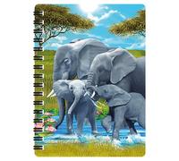 3D LiveLife Jotter - Pachyderm Pals from Deluxebase. Lenticular 3D Elephant A6 Spiral Notebook with plain recycled paper pages. Artwork licensed from renowned artist Michael Searle
