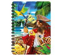 3D LiveLife Jotter - Pirate Island from Deluxebase. Spiral Bound A6 Notebook with 80 Plain Recycled Pages. Pocket Sized Animal Notepad, Journal or Drawing Book with Fantasy Cover
