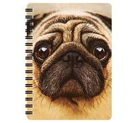 3D LiveLife Jotter - Pug from Deluxebase. Spiral Bound A6 Notebook with 80 Plain Recycled Pages. Pocket Sized Animal Notepad, Journal or Drawing Book with Dog Cover