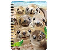 3D LiveLife Jotter - Sea Lion Snap from Deluxebase. Lenticular 3D Ocean A6 Spiral Notebook with plain recycled paper pages. Artwork licensed from renowned artist Michael Searle