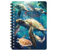 3D LiveLife Jotter - Sea Turtle Swim from Deluxebase. Spiral Bound A6 Notebook with 80 Plain Recycled Pages. Pocket Sized Animal Notepad, Journal or Drawing Book with Ocean Cover