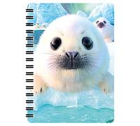 3D LiveLife Jotter - Seal Pups from Deluxebase. Spiral Bound A6 Notebook with 80 Plain Recycled Pages. Pocket Sized Animal Notepad, Journal or Drawing Book with Ocean Cover
