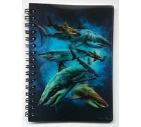 3D LiveLife Jotter - Shark Swim from Deluxebase. Spiral Bound A6 Notebook with 80 Plain Recycled Pages. Pocket Sized Animal Notepad, Journal or Drawing Book with Ocean Cover