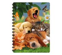 3D LiveLife Jotter - Sleepy Heads from Deluxebase. Lenticular 3D A6 Spiral Notebook with Plain Recycled Paper Pages.