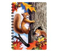 3D LiveLife Jotter - Squirrelling Around from Deluxebase. Lenticular 3D A6 Spiral Notebook with Plain Recycled Paper Pages. Artwork Licensed from Renowned Artist Jerry Lo Faro