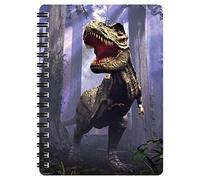 3D LiveLife Jotter - T-Rex Scene from Deluxebase. Spiral Bound A6 Notebook with 80 Plain Recycled Pages. Pocket Sized Animal Notepad, Journal or Drawing Book with Dinosaur Cover