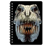 3D LiveLife Jotter - T-Rex Skull from Deluxebase. Lenticular 3D Dinosaur A6 Spiral Notebook with plain recycled paper pages. Artwork licensed from renowned artist David Penfound