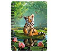3D LiveLife Jotter - Tiger Lily from Deluxebase. Spiral Bound A6 Notebook with 80 Plain Recycled Pages. Pocket Sized Animal Notepad, Journal or Drawing Book with Big Cat Cover