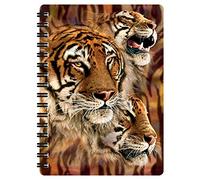 3D LiveLife Jotter - Tiger Stripes from Deluxebase. Spiral Bound A6 Notebook with 80 Plain Recycled Pages. Pocket Sized Animal Notepad, Journal or Drawing Book with Big Cat Cover