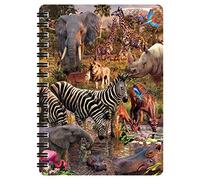 3D LiveLife Jotter - Waterhole from Deluxebase. Spiral Bound A6 Notebook with 80 Plain Recycled Pages. Pocket Sized Animal Notepad, Journal or Drawing Book with Safari Cover