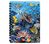 3D LiveLife Jotter - Wonders of the Reef from Deluxebase. Spiral Bound A6 Notebook with 80 Plain Recycled Pages. Pocket Sized Animal Notepad, Journal or Drawing Book with Ocean Cover