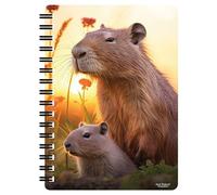 3D LiveLife Jotters - Cute Capybaras from Deluxebase. Lenticular 3D Butterfly A6 Spiral Notebook with plain recycled paper pages. Artwork licensed from renowned artist David Penfound