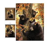 3D LiveLife Lenticular Pictures - A Mother's Watch from Deluxebase. A3 Unframed Deep 3D Effect Animal Wall Art for Living Room, Bedroom or Kitchen. Unique Bear Print Poster for Home Decor.