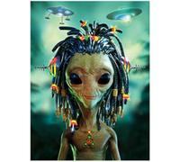 3D LiveLife Lenticular Pictures - Aliendred from Deluxebase. A3 Unframed Deep 3D Effect Space Wall Art for Living Room, Bedroom or Kitchen. Unique Alien Print Poster for Home Decor.