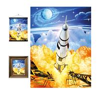 3D LiveLife Lenticular Pictures - Apollo from Deluxebase. A3 Unframed Deep 3D Effect Astronaut Wall Art for Living Room, Bedroom or Kitchen. Unique Space Print Poster for Home Decor.