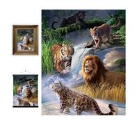 3D LiveLife Lenticular Pictures - Big Cats Expedition from Deluxebase. A3 Unframed Deep 3D Effect Animal Wall Art for Living Room, Bedroom or Kitchen. Unique Safari Print Poster for Home Decor.