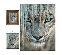 3D LiveLife Lenticular Pictures - Blue Ice from Deluxebase. A3 Unframed Deep 3D Effect Animal Wall Art for Living Room, Bedroom or Kitchen. Unique Snow Leopard Print Poster for Home Decor.